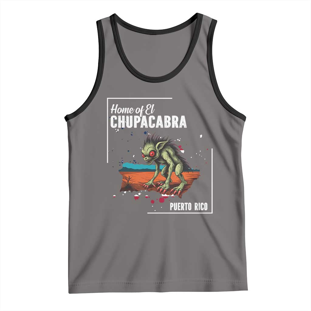 Chupacabra Tank Top Home Of Puerto Rico Mystery Urban Legend Gift TS12 Deep Heather Black Print Your Wear