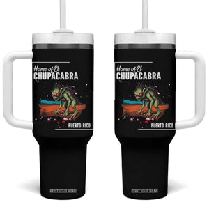 Chupacabra Tumbler With Handle Home Of Puerto Rico Mystery Urban Legend Gift TS12 One Size: 40 oz Black Print Your Wear
