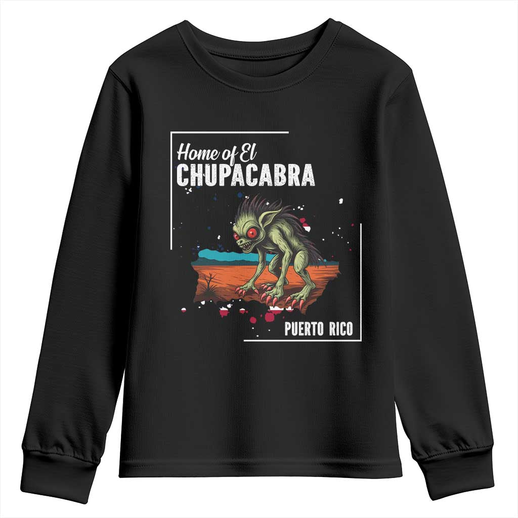 Chupacabra Youth Sweatshirt Home Of Puerto Rico Mystery Urban Legend Gift TS12 Black Print Your Wear