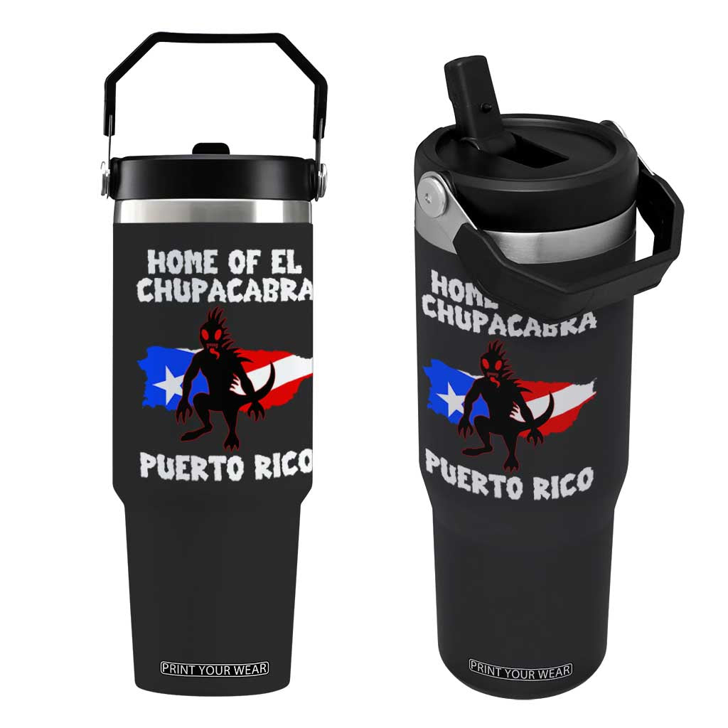 Chupacabra Flip Straw Tumbler Home Of Puerto Rico Legend Gothic Horror Gift TS12 One Size: 30 oz Black Print Your Wear