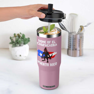 Chupacabra Flip Straw Tumbler Home Of Puerto Rico Legend Gothic Horror Gift TS12 One Size: 30 oz Light Pink Print Your Wear
