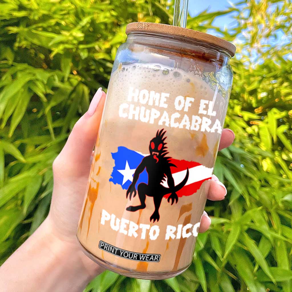 Chupacabra Glass Can Home Of Puerto Rico Legend Gothic Horror Gift TS12 Black Print Your Wear