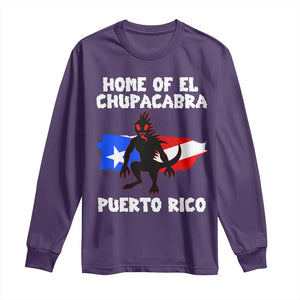 Chupacabra Long Sleeve Shirt Home Of Puerto Rico Legend Gothic Horror Gift TS12 Purple Print Your Wear