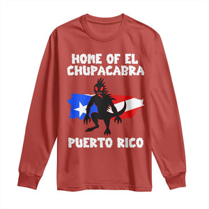 Chupacabra Long Sleeve Shirt Home Of Puerto Rico Legend Gothic Horror Gift TS12 Red Print Your Wear