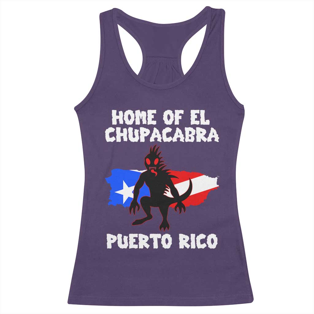 Chupacabra Racerback Tank Top Home Of Puerto Rico Legend Gothic Horror Gift TS12 Purple Print Your Wear