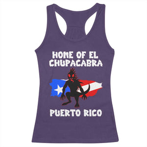 Chupacabra Racerback Tank Top Home Of Puerto Rico Legend Gothic Horror Gift TS12 Purple Print Your Wear