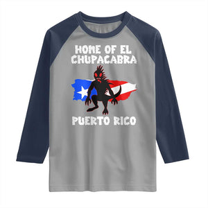 Chupacabra Raglan Shirt Home Of Puerto Rico Legend Gothic Horror Gift TS12 Sport Gray Navy Print Your Wear