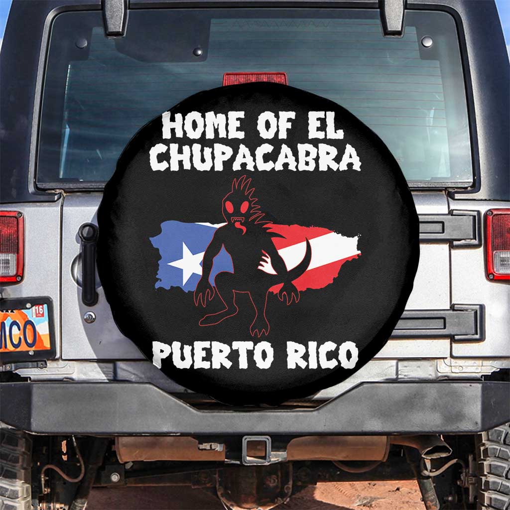 Chupacabra Spare Tire Cover Home Of Puerto Rico Legend Gothic Horror Gift TS12 No hole Black Print Your Wear