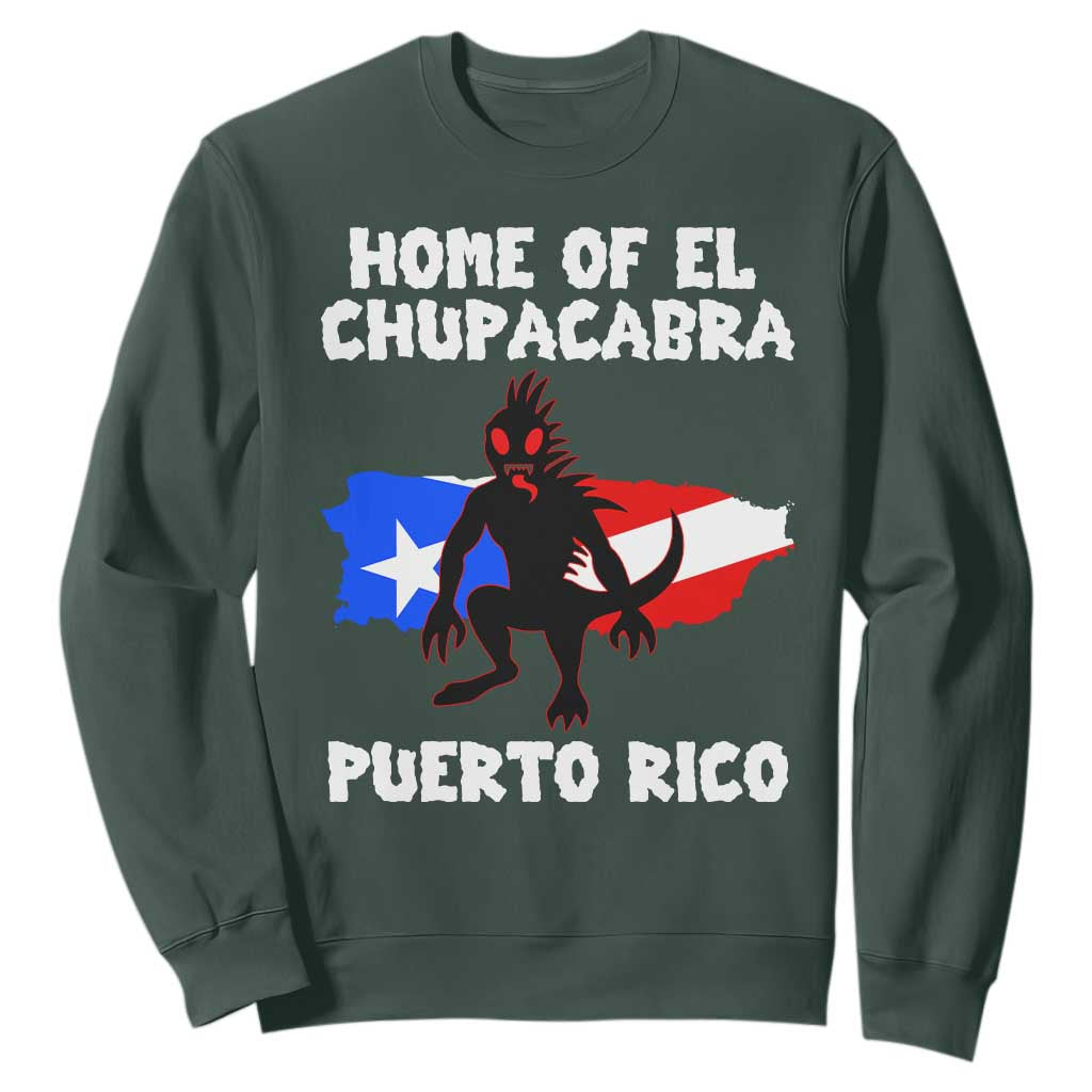 Chupacabra Sweatshirt Home Of Puerto Rico Legend Gothic Horror Gift TS12 Dark Forest Green Print Your Wear