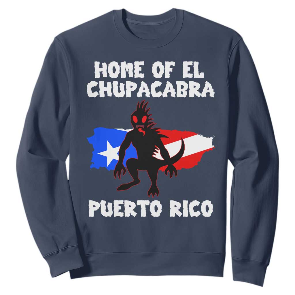 Chupacabra Sweatshirt Home Of Puerto Rico Legend Gothic Horror Gift TS12 Navy Print Your Wear