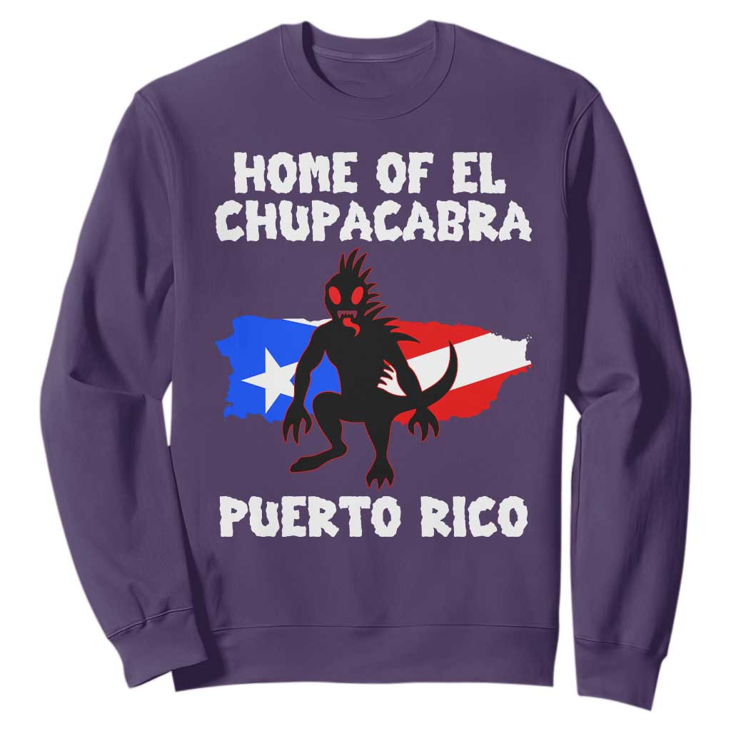 Chupacabra Sweatshirt Home Of Puerto Rico Legend Gothic Horror Gift TS12 Purple Print Your Wear