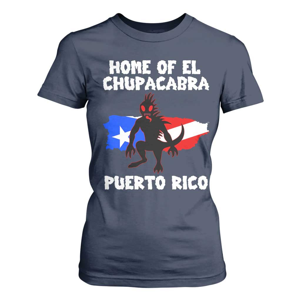Chupacabra T Shirt For Women Home Of Puerto Rico Legend Gothic Horror Gift TS12 Navy Print Your Wear