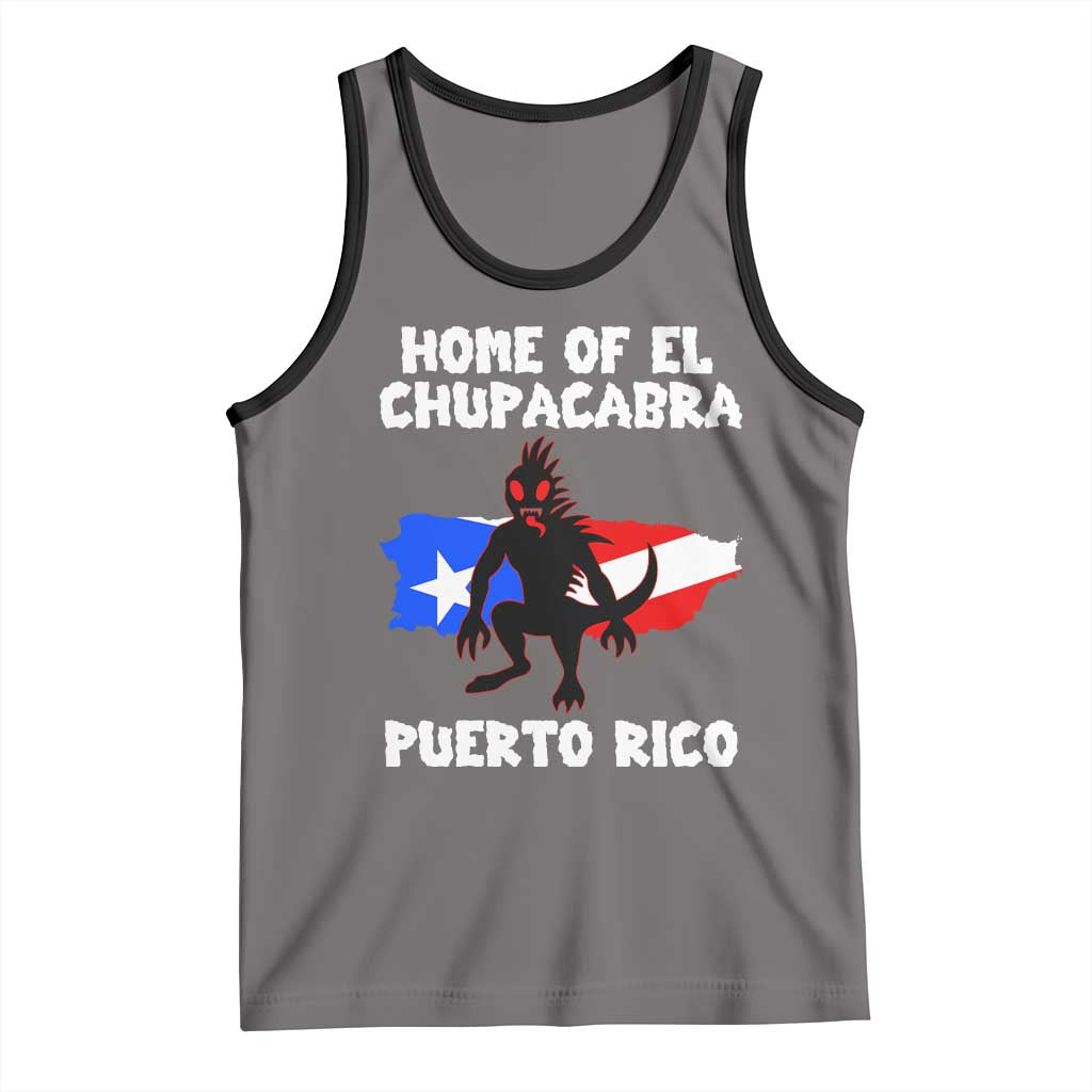 Chupacabra Tank Top Home Of Puerto Rico Legend Gothic Horror Gift TS12 Deep Heather Black Print Your Wear