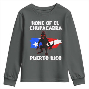 Chupacabra Youth Sweatshirt Home Of Puerto Rico Legend Gothic Horror Gift TS12 Dark Heather Print Your Wear