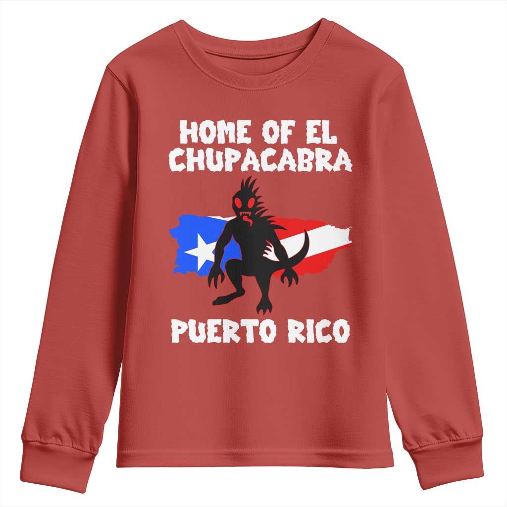 Chupacabra Youth Sweatshirt Home Of Puerto Rico Legend Gothic Horror Gift TS12 Red Print Your Wear