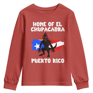 Chupacabra Youth Sweatshirt Home Of Puerto Rico Legend Gothic Horror Gift TS12 Red Print Your Wear