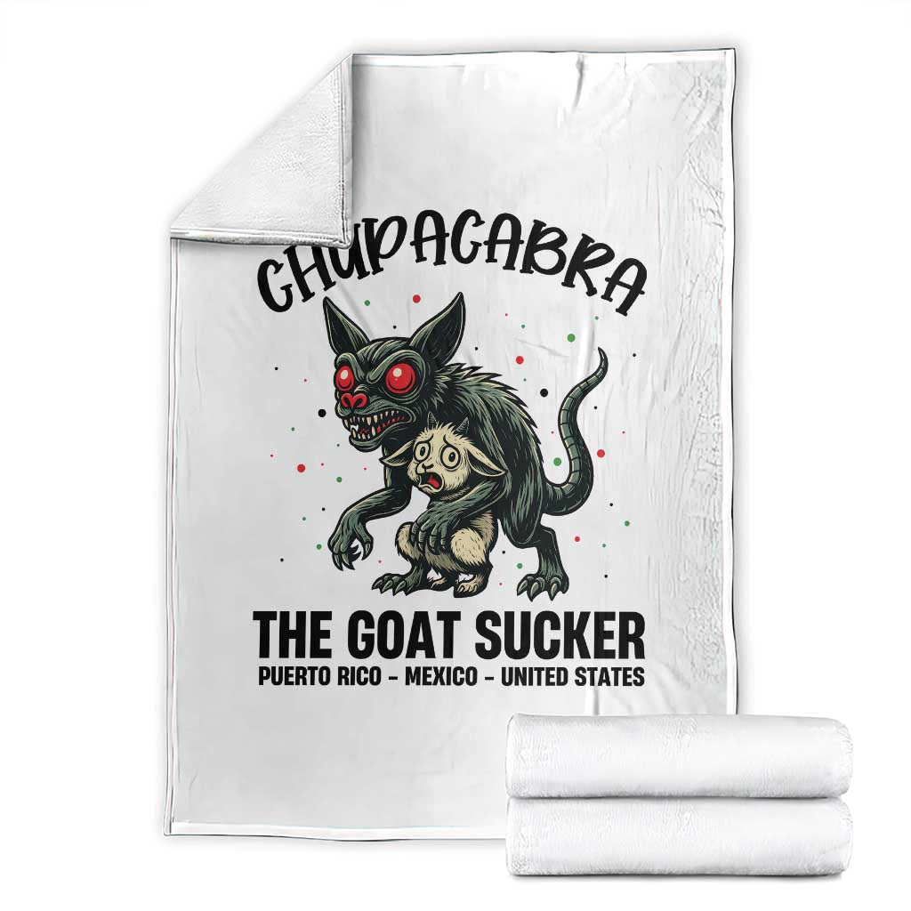 Chupacabra Throw Blanket The Goat Sucker Vintage Horror Cryptid Gift TS12 White Print Your Wear