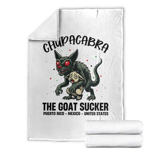 Chupacabra Throw Blanket The Goat Sucker Vintage Horror Cryptid Gift TS12 White Print Your Wear