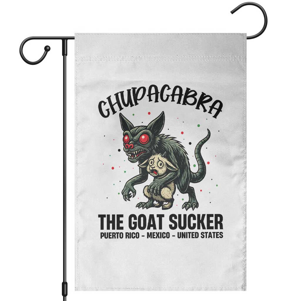 Chupacabra Garden Flag The Goat Sucker Vintage Horror Cryptid Gift TS12 White Print Your Wear