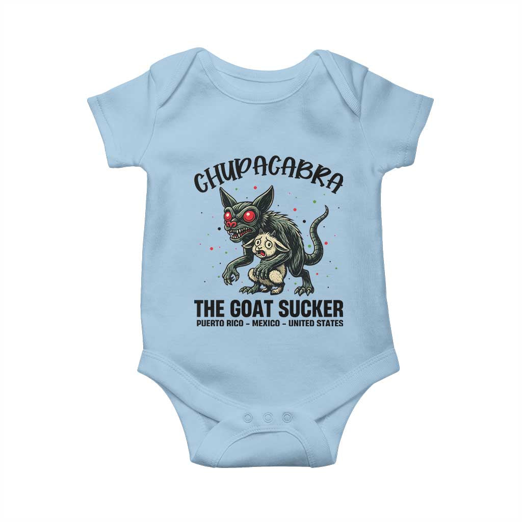 Chupacabra Baby Onesie The Goat Sucker Vintage Horror Cryptid Gift TS12 Light Blue Print Your Wear