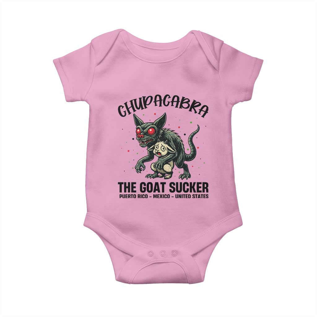 Chupacabra Baby Onesie The Goat Sucker Vintage Horror Cryptid Gift TS12 Light Pink Print Your Wear