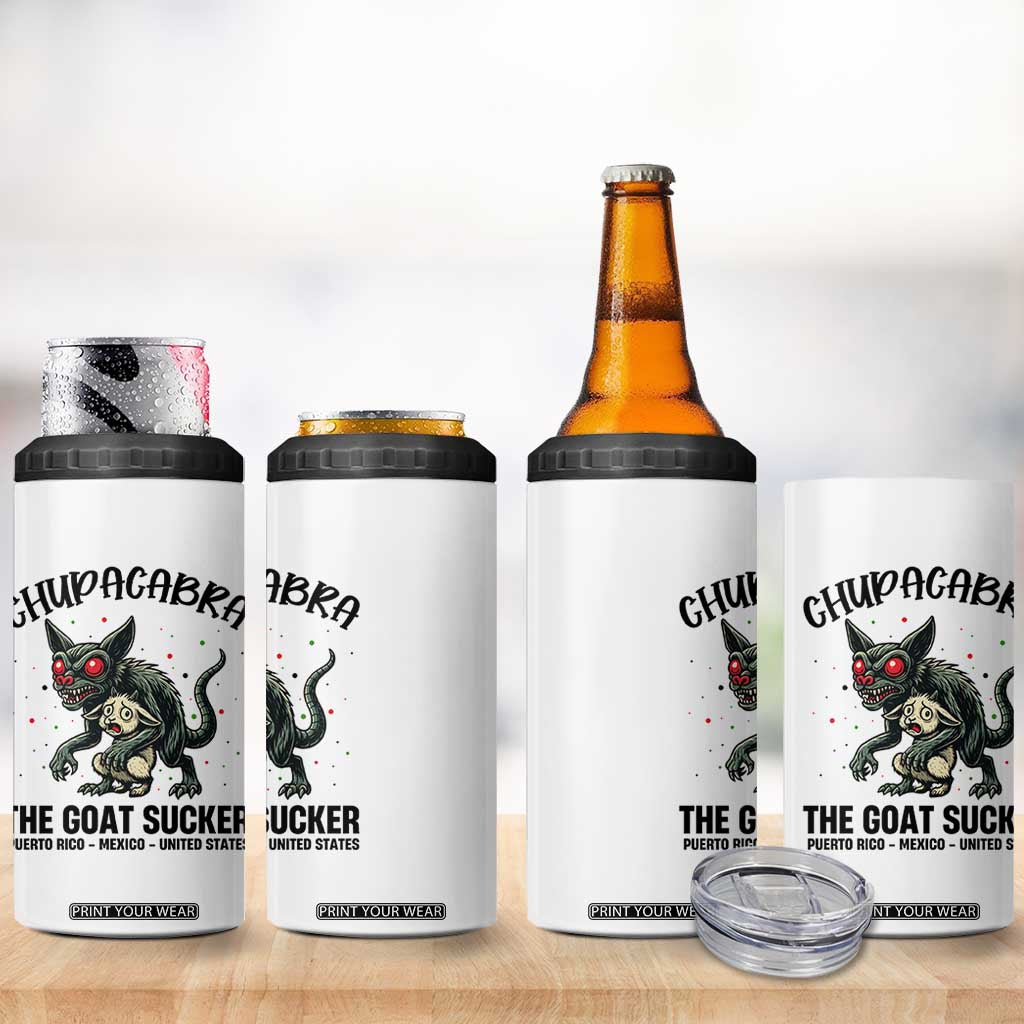 Chupacabra 4 in 1 Can Cooler Tumbler The Goat Sucker Vintage Horror Cryptid Gift TS12 Print Your Wear