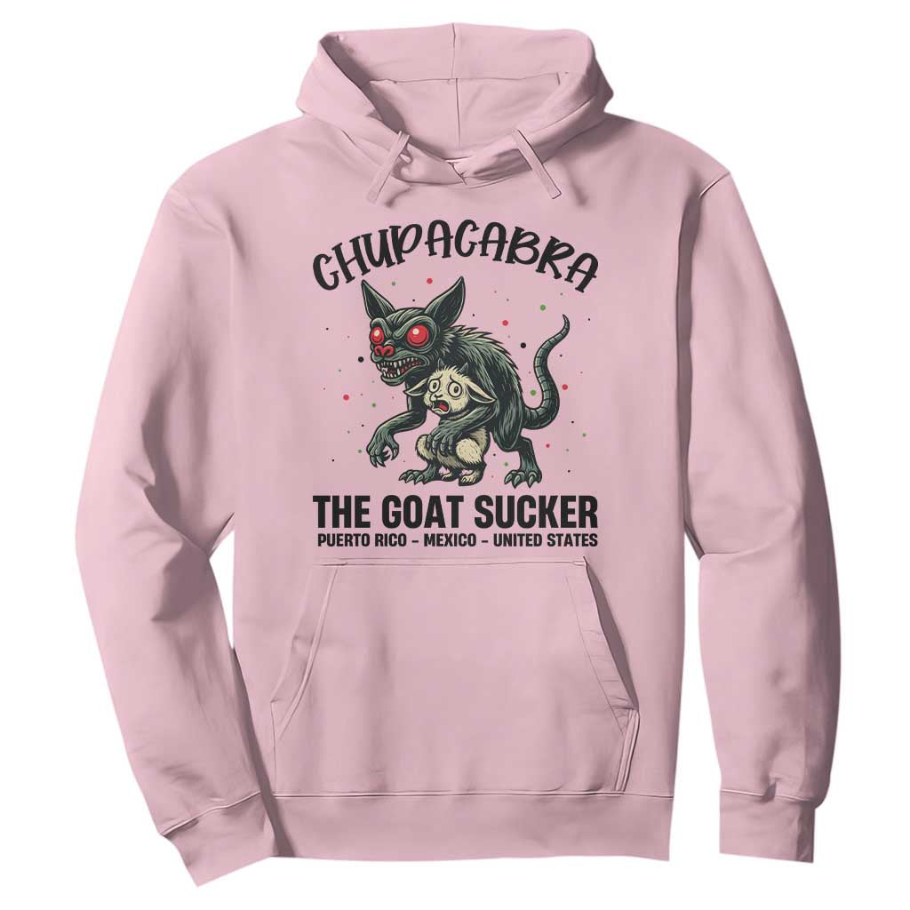 Chupacabra Hoodie The Goat Sucker Vintage Horror Cryptid Gift TS12 Light Pink Print Your Wear