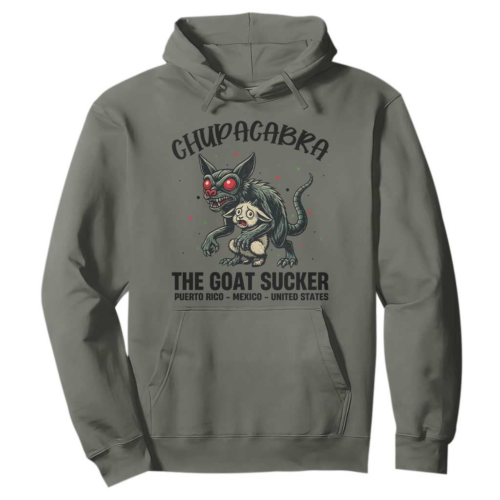 Chupacabra Hoodie The Goat Sucker Vintage Horror Cryptid Gift TS12 Military Green Print Your Wear