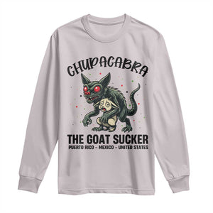 Chupacabra Long Sleeve Shirt The Goat Sucker Vintage Horror Cryptid Gift TS12 Ice Gray Print Your Wear