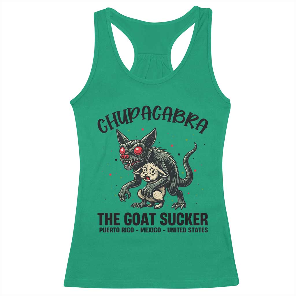 Chupacabra Racerback Tank Top The Goat Sucker Vintage Horror Cryptid Gift TS12 Irish Green Print Your Wear
