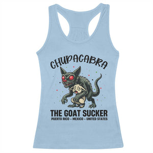 Chupacabra Racerback Tank Top The Goat Sucker Vintage Horror Cryptid Gift TS12 Light Blue Print Your Wear