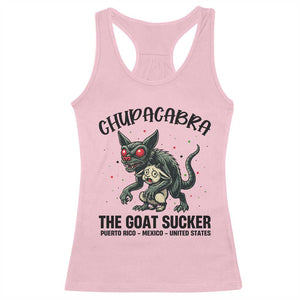 Chupacabra Racerback Tank Top The Goat Sucker Vintage Horror Cryptid Gift TS12 Light Pink Print Your Wear