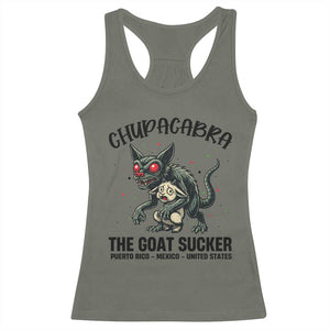 Chupacabra Racerback Tank Top The Goat Sucker Vintage Horror Cryptid Gift TS12 Military Green Print Your Wear
