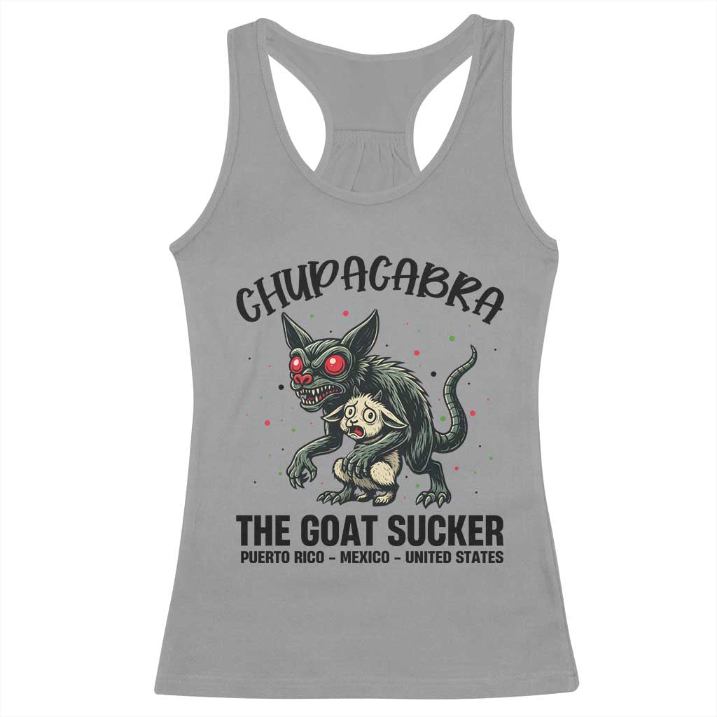 Chupacabra Racerback Tank Top The Goat Sucker Vintage Horror Cryptid Gift TS12 Sport Gray Print Your Wear