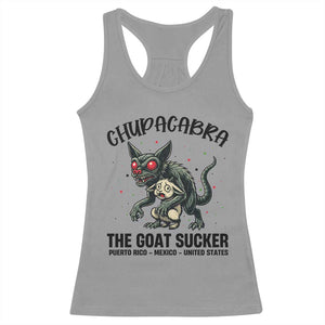 Chupacabra Racerback Tank Top The Goat Sucker Vintage Horror Cryptid Gift TS12 Sport Gray Print Your Wear