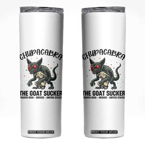 Chupacabra Skinny Tumbler The Goat Sucker Vintage Horror Cryptid Gift TS12 White Print Your Wear