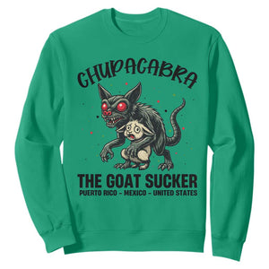 Chupacabra Sweatshirt The Goat Sucker Vintage Horror Cryptid Gift TS12 Irish Green Print Your Wear