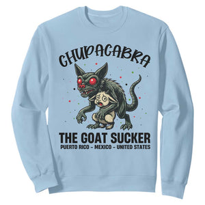 Chupacabra Sweatshirt The Goat Sucker Vintage Horror Cryptid Gift TS12 Light Blue Print Your Wear