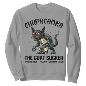 Chupacabra Sweatshirt The Goat Sucker Vintage Horror Cryptid Gift TS12 Sport Gray Print Your Wear