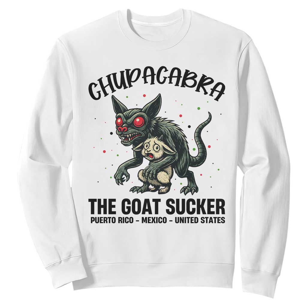 Chupacabra Sweatshirt The Goat Sucker Vintage Horror Cryptid Gift TS12 White Print Your Wear