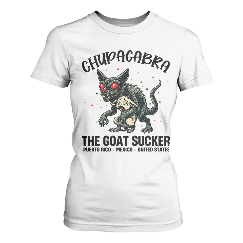 Chupacabra T Shirt For Women The Goat Sucker Vintage Horror Cryptid Gift TS12 White Print Your Wear