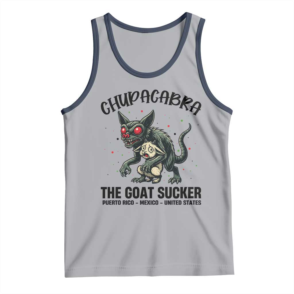 Chupacabra Tank Top The Goat Sucker Vintage Horror Cryptid Gift TS12 Athletic Heather Navy Print Your Wear