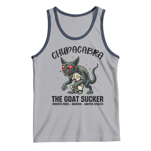 Chupacabra Tank Top The Goat Sucker Vintage Horror Cryptid Gift TS12 Athletic Heather Navy Print Your Wear