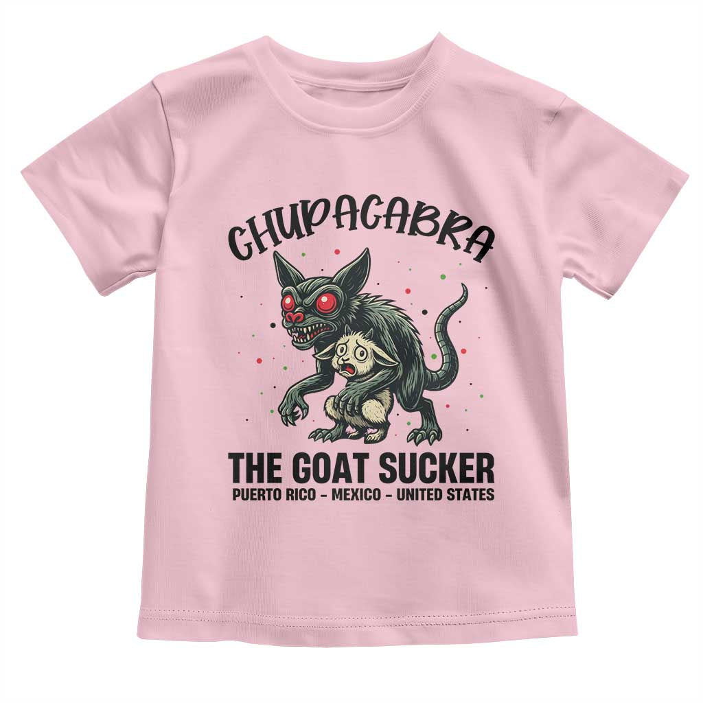 Chupacabra Toddler T Shirt The Goat Sucker Vintage Horror Cryptid Gift TS12 Light Pink Print Your Wear