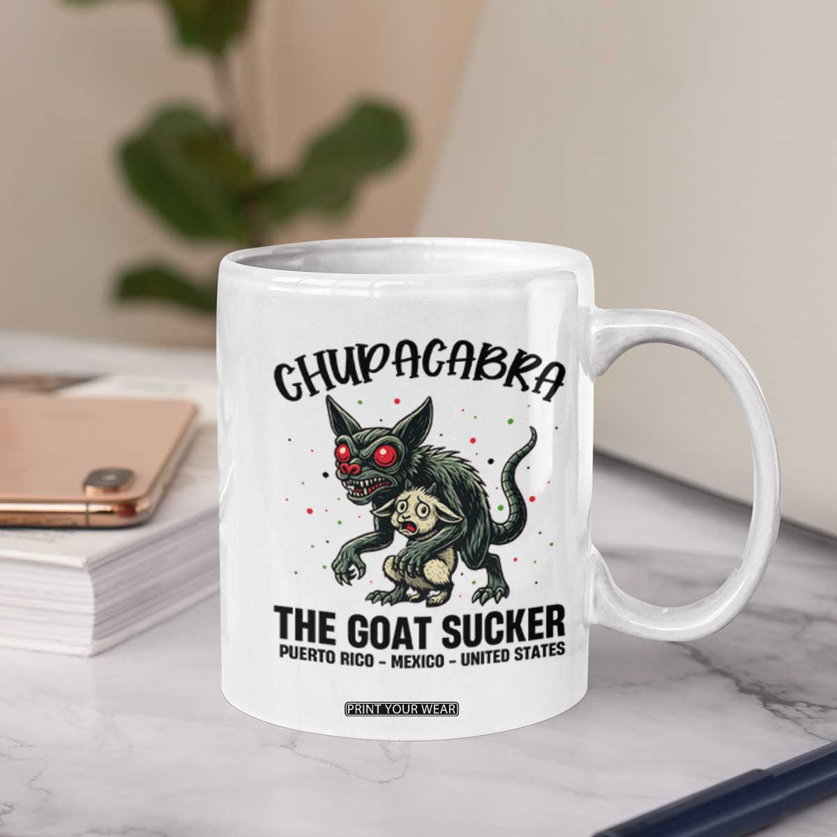 Chupacabra Coffee Mug The Goat Sucker Vintage Horror Cryptid Gift TS12 Print Your Wear