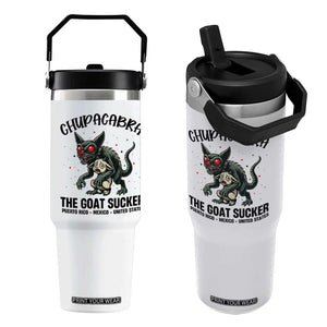 Chupacabra Flip Straw Tumbler The Goat Sucker Vintage Horror Cryptid Gift TS12 One Size: 30 oz White Print Your Wear