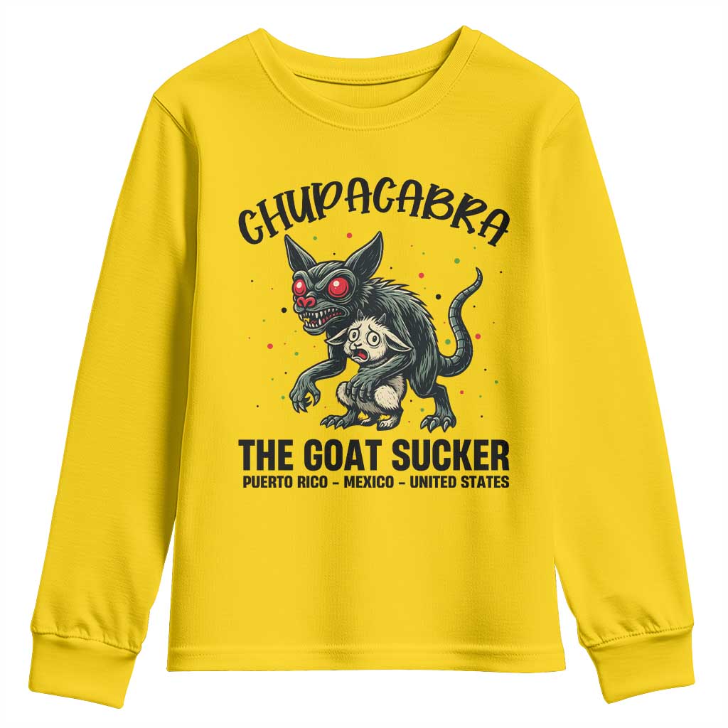 Chupacabra Youth Sweatshirt The Goat Sucker Vintage Horror Cryptid Gift TS12 Daisy Print Your Wear