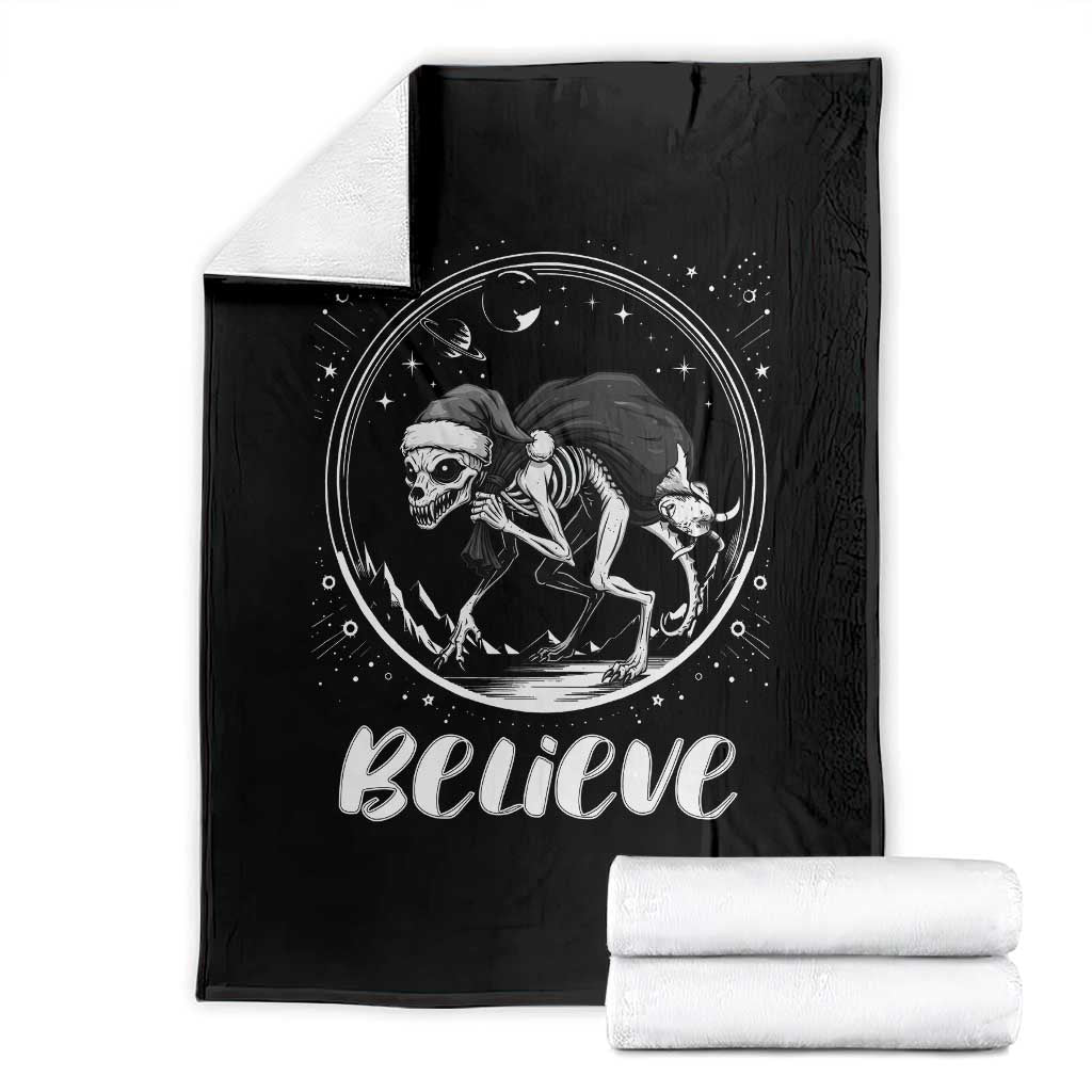 Chupacabra Throw Blanket Funny Believe Christmas Cryptid Gift TS12 Black Print Your Wear