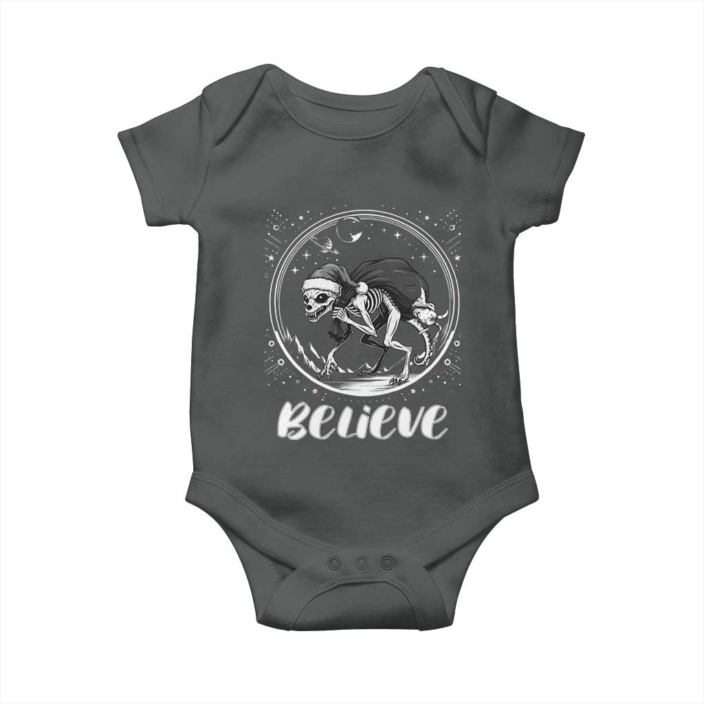 Chupacabra Baby Onesie Funny Believe Christmas Cryptid Gift TS12 Dark Heather Print Your Wear