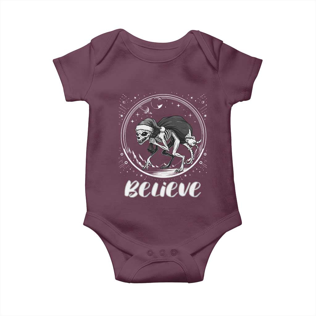 Chupacabra Baby Onesie Funny Believe Christmas Cryptid Gift TS12 Maroon Print Your Wear